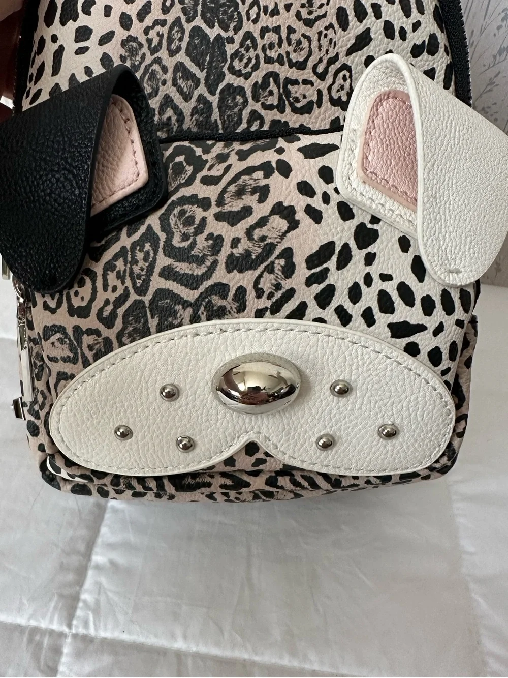 Betsey Johnson Puppy Ear Leopard Mini Backpack